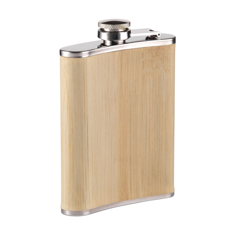 Logotrade promotional product image of: Hipflask Bamboo 200 ml drinking bottle