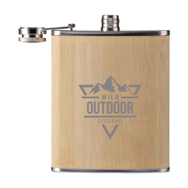 Logo trade corporate gifts image of: Hipflask Bamboo 200 ml drinking bottle