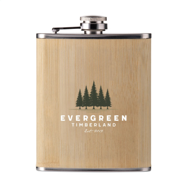 Logo trade promotional products image of: Hipflask Bamboo 200 ml drinking bottle