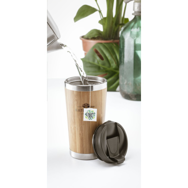 Logo trade promotional product photo of: Tokyo 450 ml bamboo thermo cup