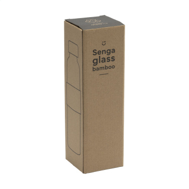 Logo trade promotional giveaway photo of: Senga Glass Bamboo 500 ml drinking bottle