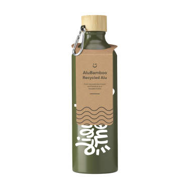 Logotrade promotional item image of: AluBamboo GRS Recycled Alu 750 ml water bottle