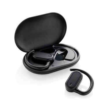 Logo trade corporate gifts image of: Fitsound RCS recycled plastic open ear TWS earbuds