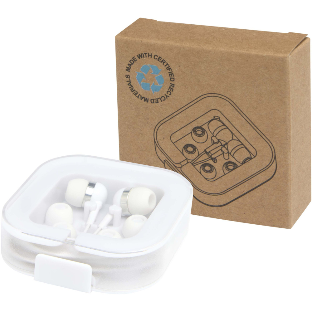 Logo trade promotional gifts image of: Baekdu wired Type-C headset with recycled plastic storage box