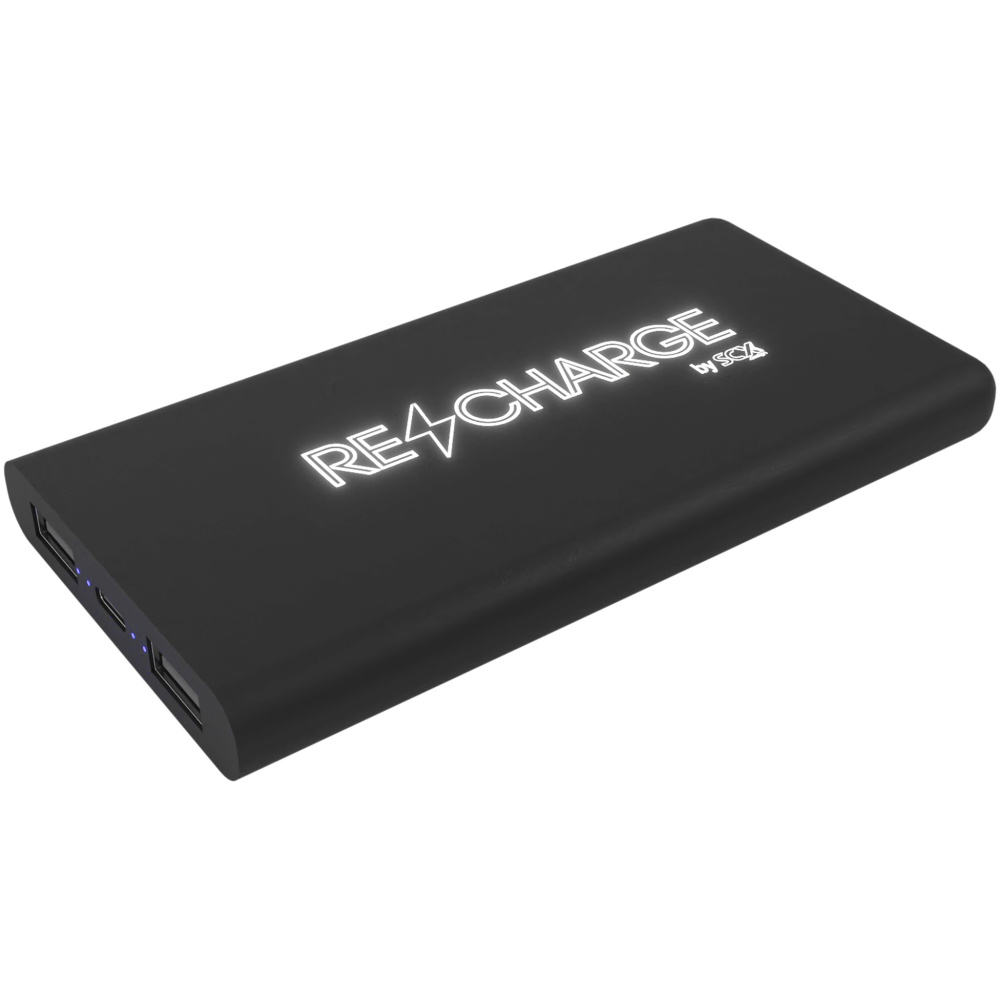 Logotrade promotional merchandise image of: SCX.design P40 10.000 mAh light-up wireless rubber power bank