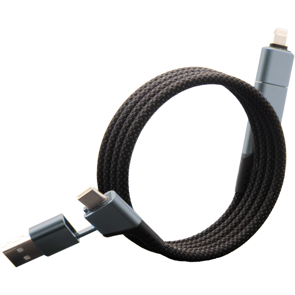 Logotrade promotional giveaway image of: SCX.design C52 100W 4-in-1 rPET magnetic ultra fast charging cable 