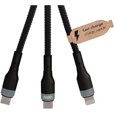 Logotrade promotional product picture of: SCX.design C53 100W 5-in-1 rPET ultra fast charging cable