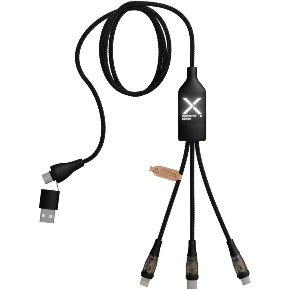 Logo trade promotional products image of: SCX.design C50 5-in-1 fast charging 100W/5A cable with digital display