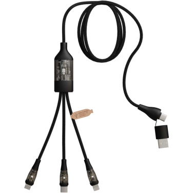 Logotrade promotional gift image of: SCX.design C50 5-in-1 fast charging 100W/5A cable with digital display