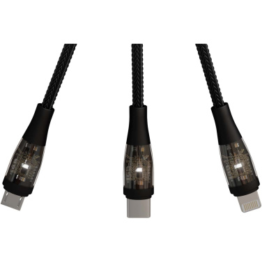 Logo trade advertising products picture of: SCX.design C50 5-in-1 fast charging 100W/5A cable with digital display