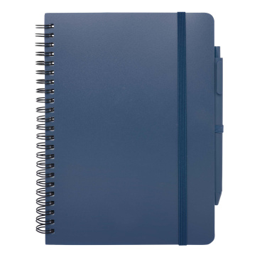 Logo trade corporate gifts image of: Thalaasa A5 ocean-bound hard cover notebook with ballpoint pen (black ink)