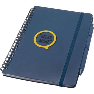 Logotrade advertising product image of: Thalaasa A5 ocean-bound hard cover notebook with ballpoint pen (black ink)