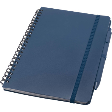 Logo trade corporate gifts picture of: Thalaasa A5 ocean-bound hard cover notebook with ballpoint pen (black ink)