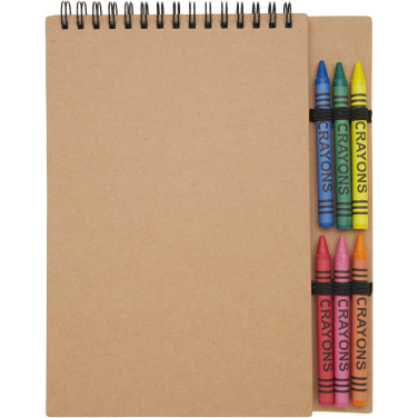 Logotrade promotional merchandise image of: Doodle A5 spiral soft cover notebook and crayon set