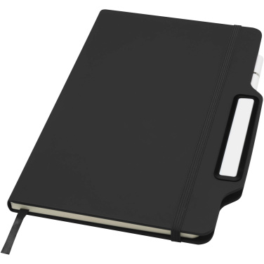 Logo trade promotional merchandise picture of: Nexus A5 hard cover notebook with pen and pencil combo (black ink)