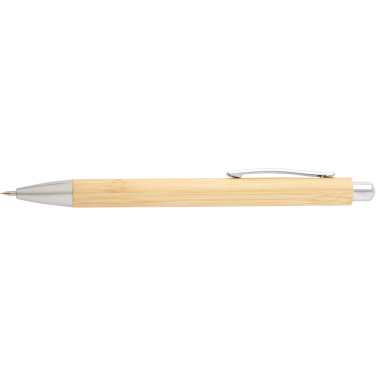 Logotrade promotional product picture of: Oblys bamboo ballpoint pen and mechanical pencil set (black ink)