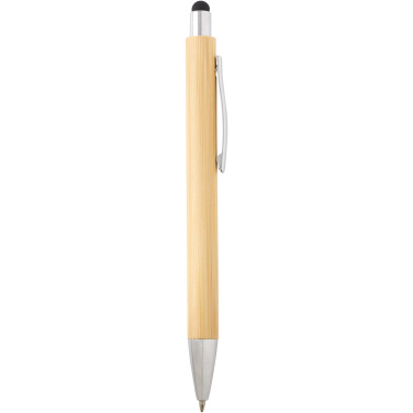 Logo trade promotional gifts image of: Oblys bamboo ballpoint pen and mechanical pencil set (black ink)