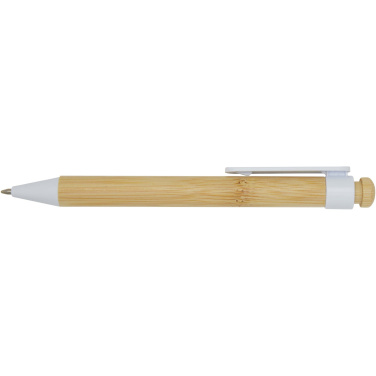 Logotrade promotional giveaway image of: Rattan bamboo and recycled plastic ballpoint pen (black ink)