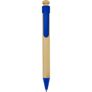 Logotrade promotional giveaway image of: Rattan bamboo and recycled plastic ballpoint pen (black ink)