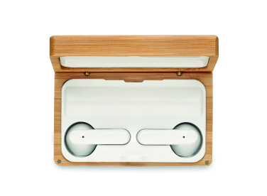 Logotrade promotional merchandise photo of: TWS earbuds in bamboo case