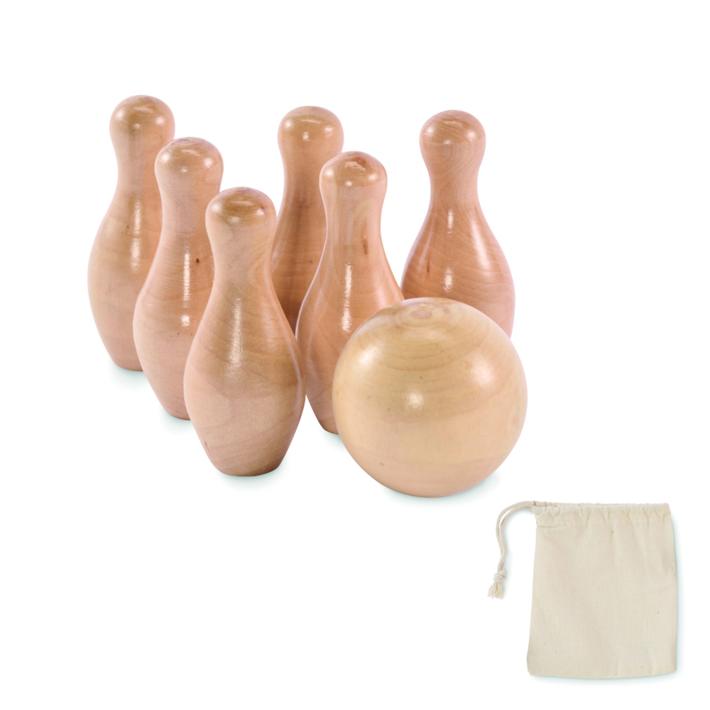 Logo trade corporate gifts picture of: Mini pine wood bowling set