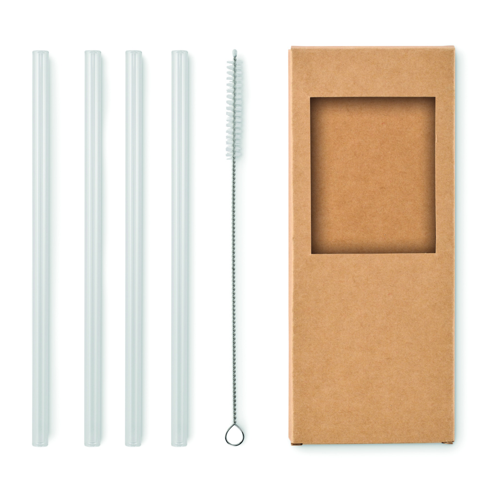 Logotrade promotional merchandise photo of: 4 reusable glass straws