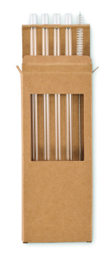 Logotrade promotional gift picture of: 4 reusable glass straws