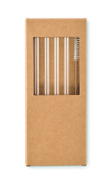 Logotrade corporate gift image of: 4 reusable glass straws