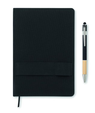 Logotrade promotional product picture of: A5 RPET notebook with pen