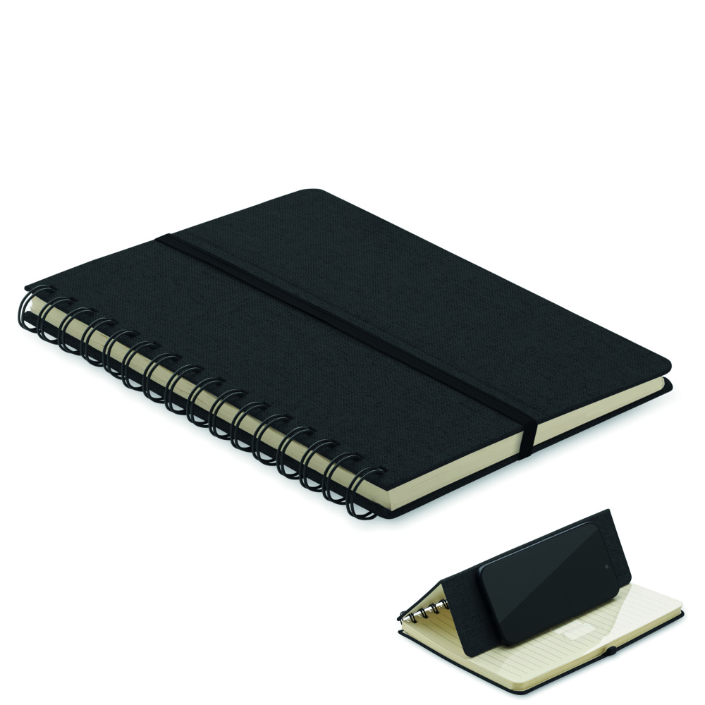 Logo trade promotional merchandise picture of: A5 notebook with phone holder