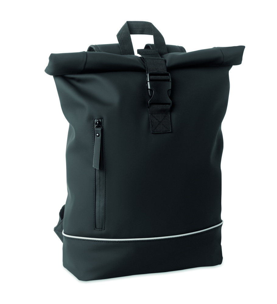 Logo trade advertising products image of: Laptop 15" roll top PU backpack