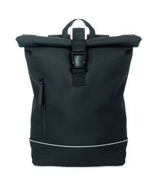 Logo trade promotional giveaway photo of: Laptop 15" roll top PU backpack