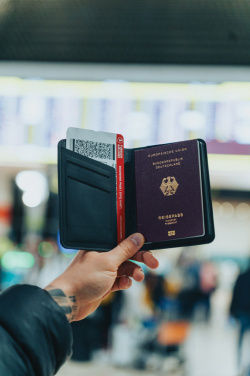 Logotrade advertising product image of: Trackmate RCS rpolyester passport holder worldwide locating