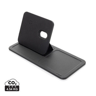 Logo trade promotional merchandise image of: Swiss Peak 3 in 1 RCS recycled PU wireless charger desk tray