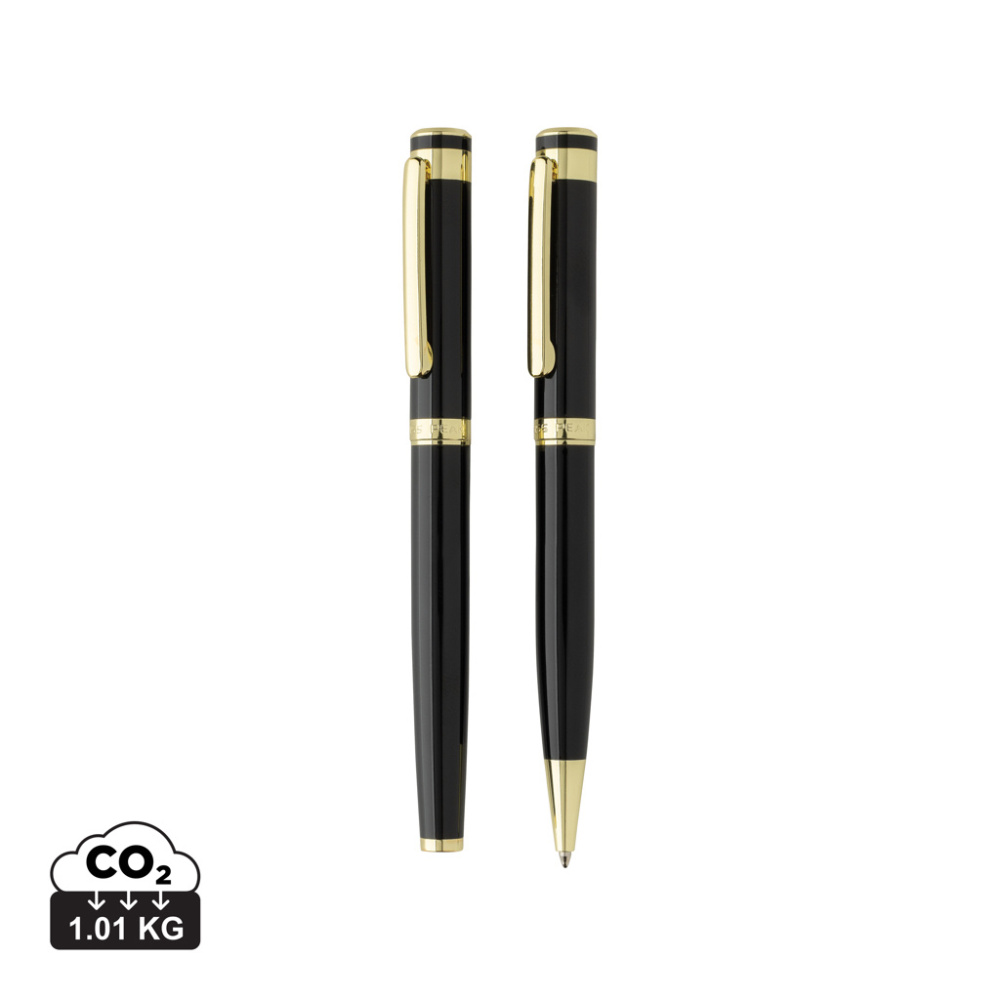 Logo trade promotional products picture of: Swiss Peak Luca RCS recycled brass deluxe pen set