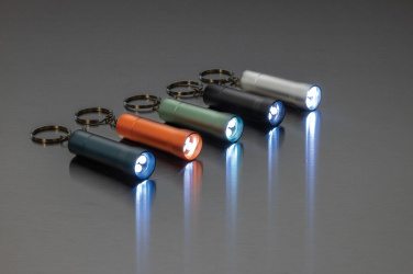 Logo trade business gift photo of: Flash RCS recycled aluminium keychain torch