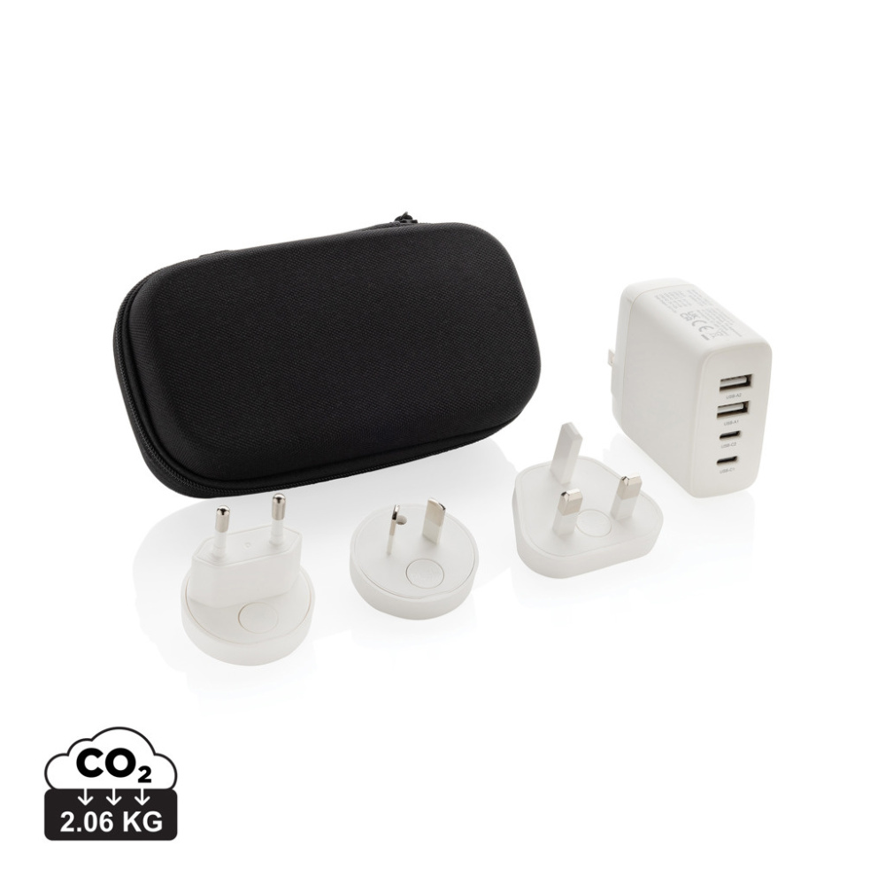 Logotrade corporate gifts photo of: TravelCharge Pro RCS rplastic travel charger with USB C
