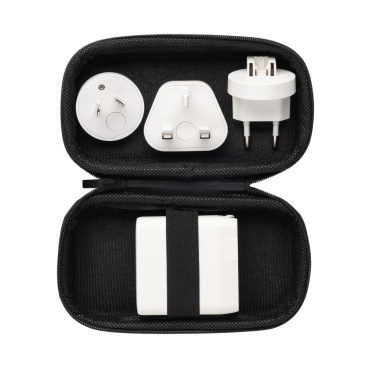 Logo trade promotional gifts image of: TravelCharge Pro RCS rplastic travel charger with USB C