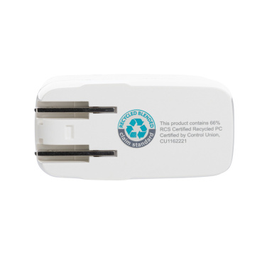 Logotrade promotional item picture of: TravelCharge Pro RCS rplastic travel charger with USB C