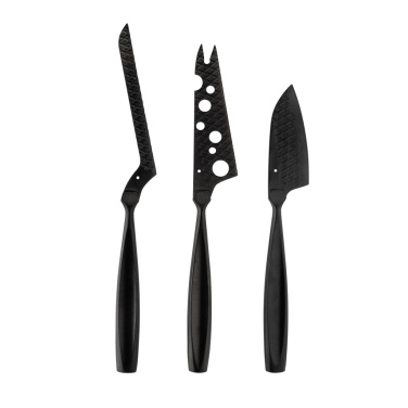 Logo trade promotional giveaway photo of: BOSKA Cheese Knife Set Monaco+ Black