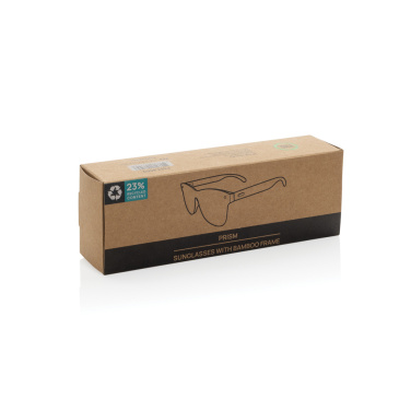 Logo trade promotional merchandise image of: Prism RCS recycled plastic sunglasses with bamboo frame