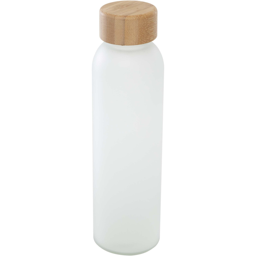 Logo trade promotional giveaway photo of: Lume 500 ml matte soda lime glass bottle with bamboo lid