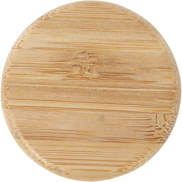 Logo trade promotional giveaways image of: Lume 500 ml matte soda lime glass bottle with bamboo lid