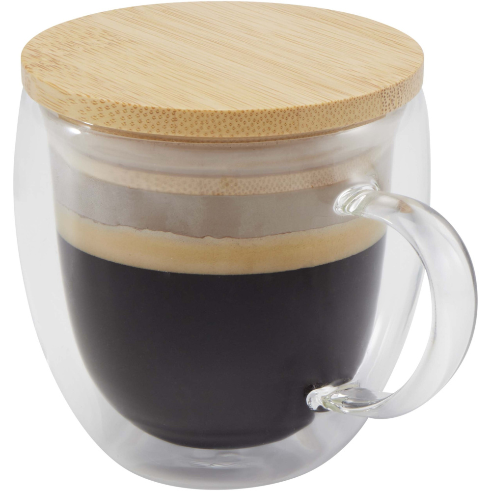 Logo trade promotional gift photo of: Lenora 250 ml glass cup with bamboo lid