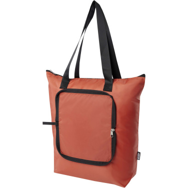 Logo trade corporate gifts image of: EcoFold RPET foldable tote cooler bag 15L