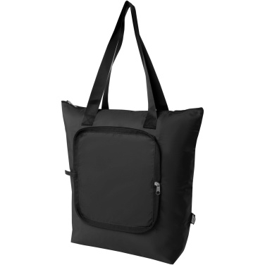 Logo trade advertising products image of: EcoFold RPET foldable tote cooler bag 15L