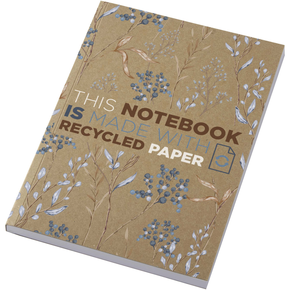 Logo trade advertising product photo of: Novella Austen A5 recycled soft cover kraft notebook - 100 sheets