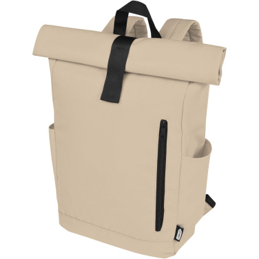 Logo trade corporate gifts image of: Byron 15.6" GRS RPET roll-top backpack 18L