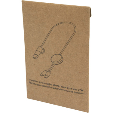 Logotrade promotional giveaway image of: Citala 5-in-1 recycled plastic 30 cm data sync and 27W fast charge cable