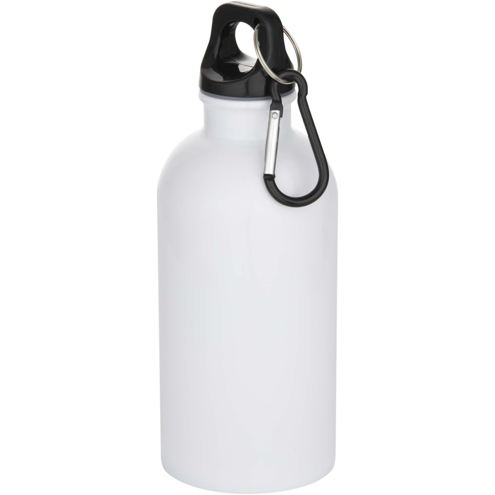 Logotrade promotional products photo of: Oregon 400 ml sublimation RCS recycled single wall stainless steel water bottle with carabiner